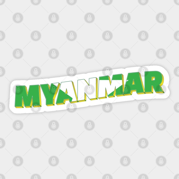 Myanmar Vintage style retro souvenir Sticker by DesignerPropo